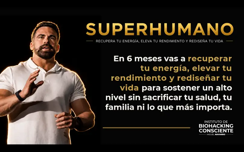 Miguel Navarro junto a la presentación oficial de Superhumano, programa de seis meses centrado en energía, rendimiento y dirección personal.